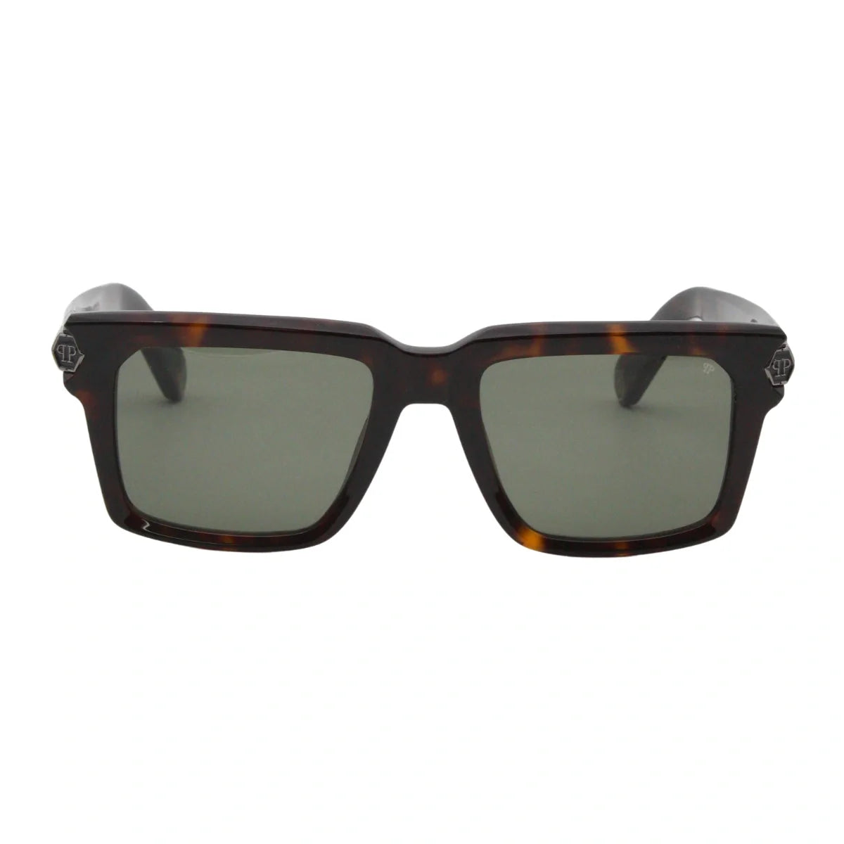 Philipp Philipp Plein Empire Sunglass SPP181 0722 rectangle shape men’s shades in Havana colour | Optorium