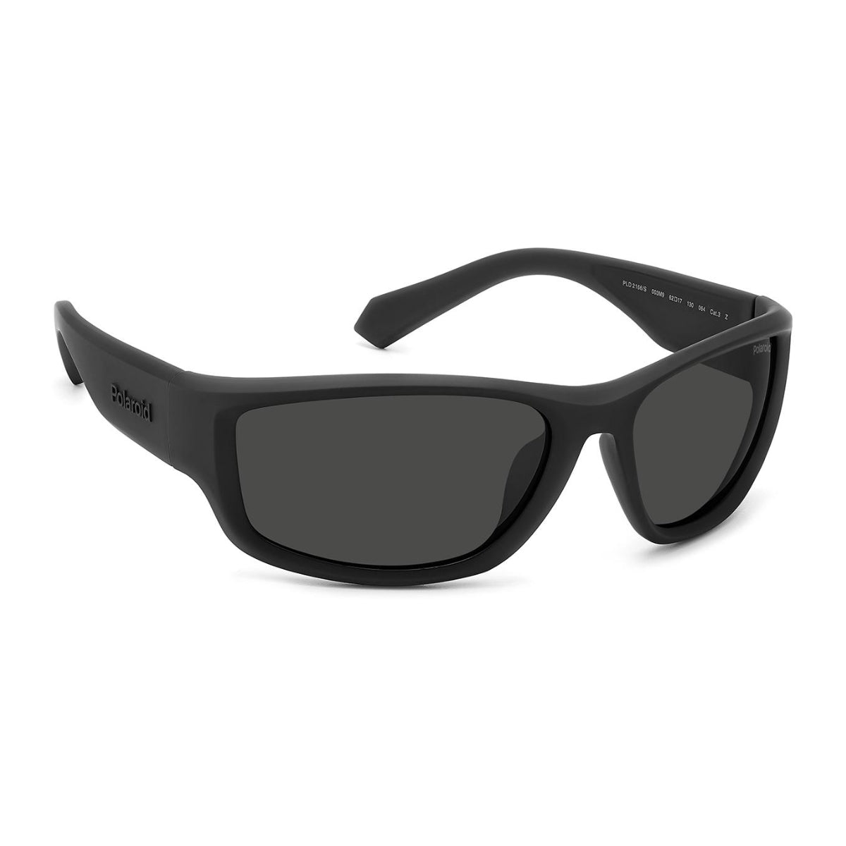 "Polaroid PLD 2166/S 003M9 men’s sunglasses — lightweight black frame with polarized lenses for stylish sun protection. Trending now at Optorium."