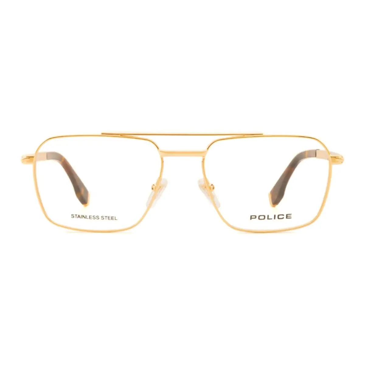 Police Elite 1 Frame VPLR67K 0300 men's gold full-frame eyeglasses at Optorium India