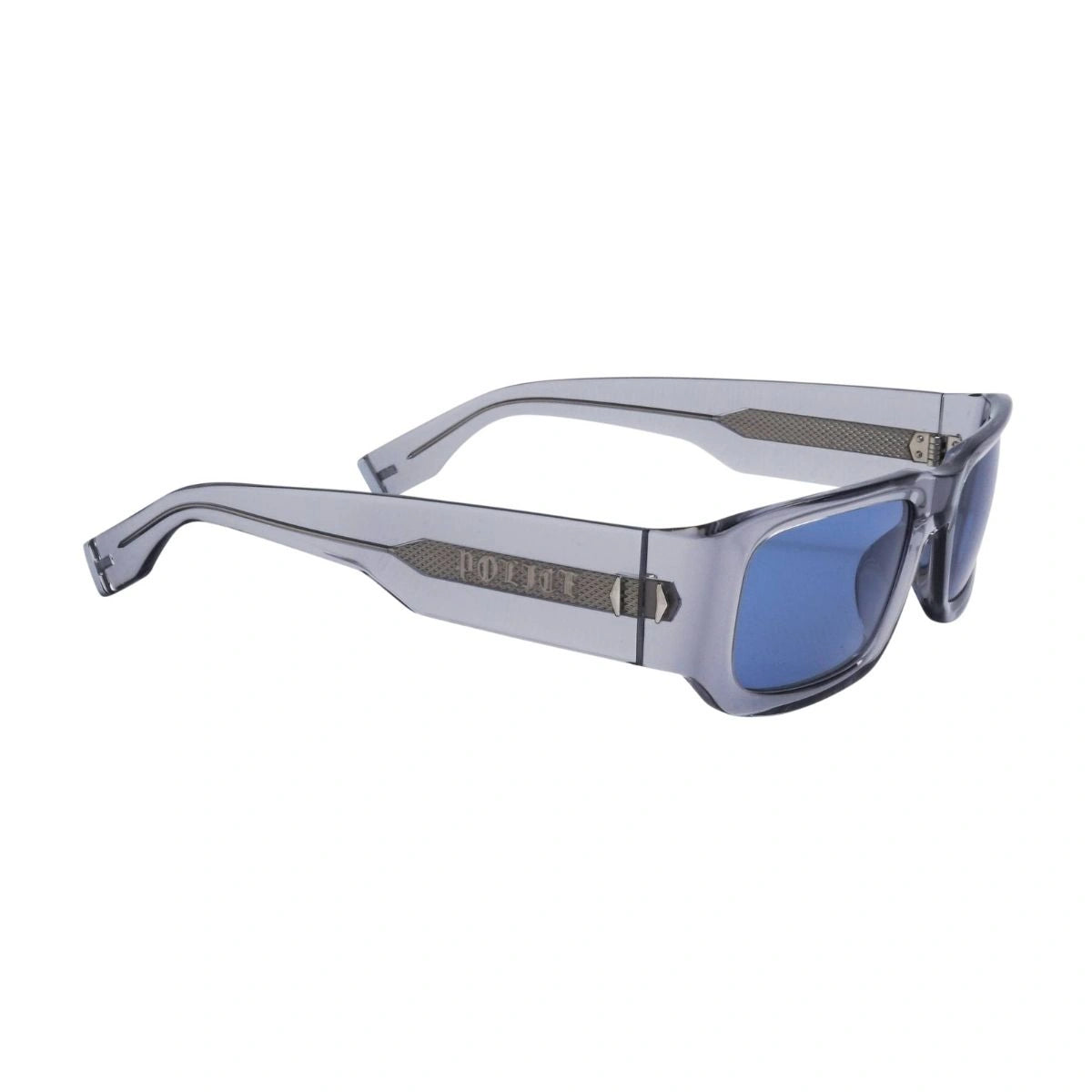 Premium Police designer sunglasses transparent grey frame SPLR82K 04G0