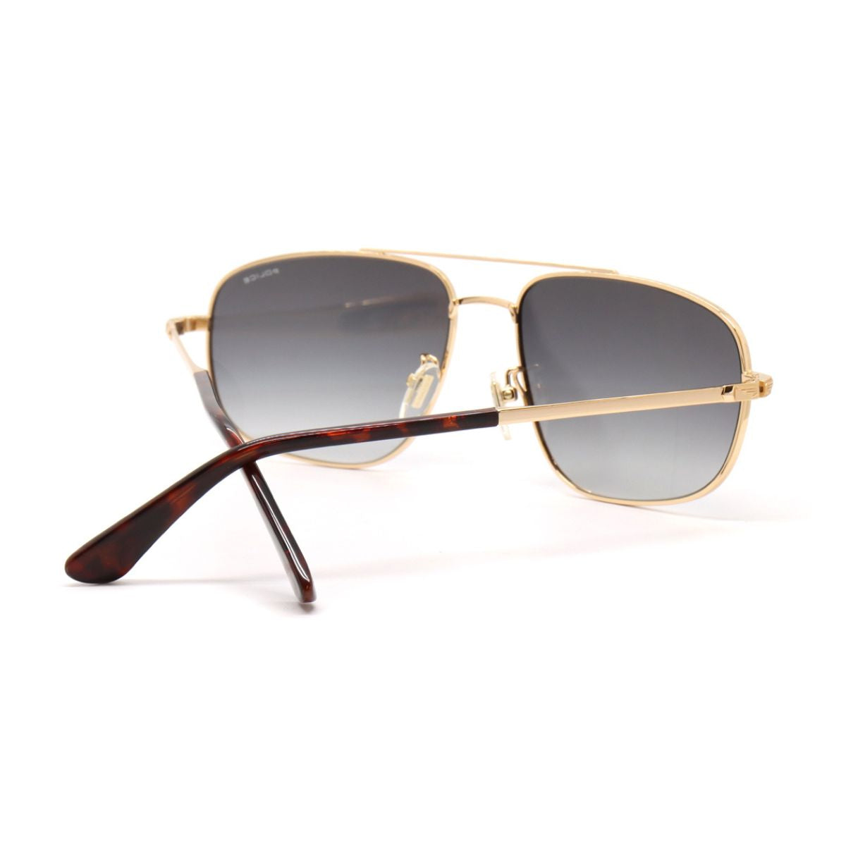 "UV-protective Police SPL344 90LP aviator sunglasses for men, stylish and lightweight, featured at Optorium"