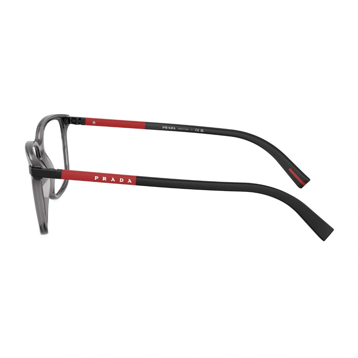 Prada VPS 02R 01D-1O1 square prescription optical frame side profile view
