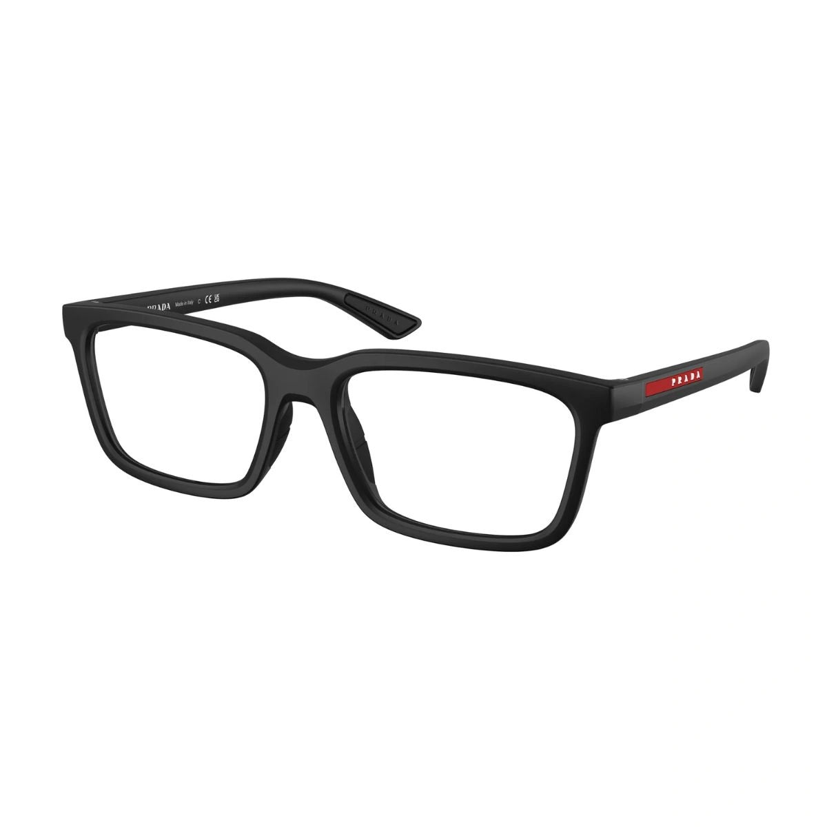 Prada VPS 02S unisex acetate optical spectacles with red Linea Rossa detail