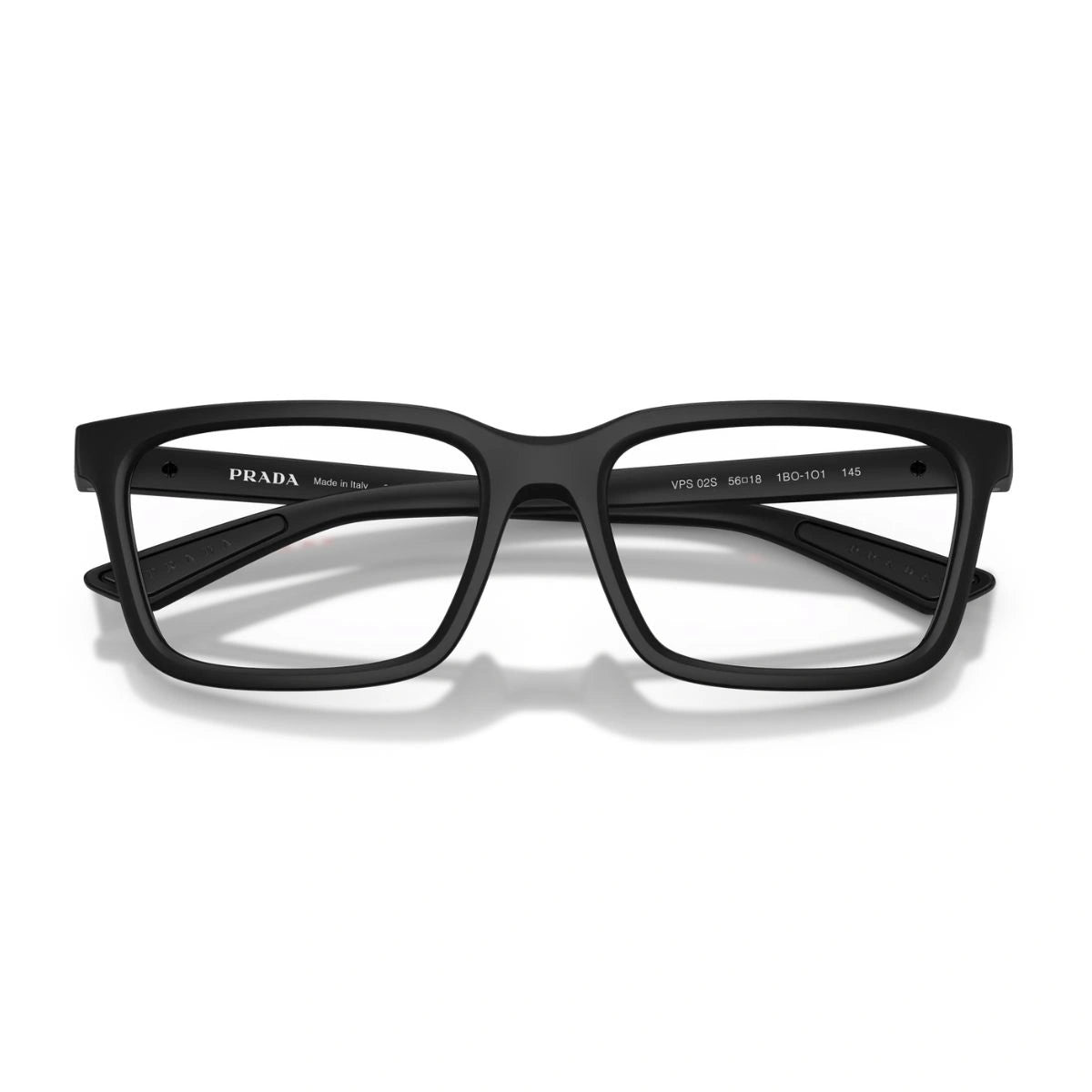 Authentic Prada Linea Rossa matte black acetate prescription spectacle frame