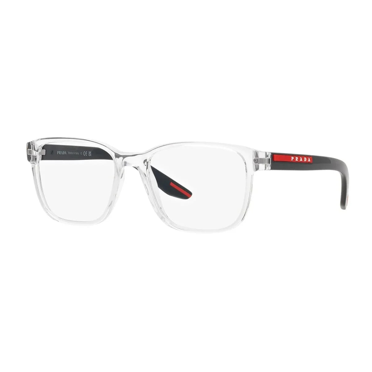 Crystal Prada VPS 06P 2AZ-1O1 square eyeglasses with black temples