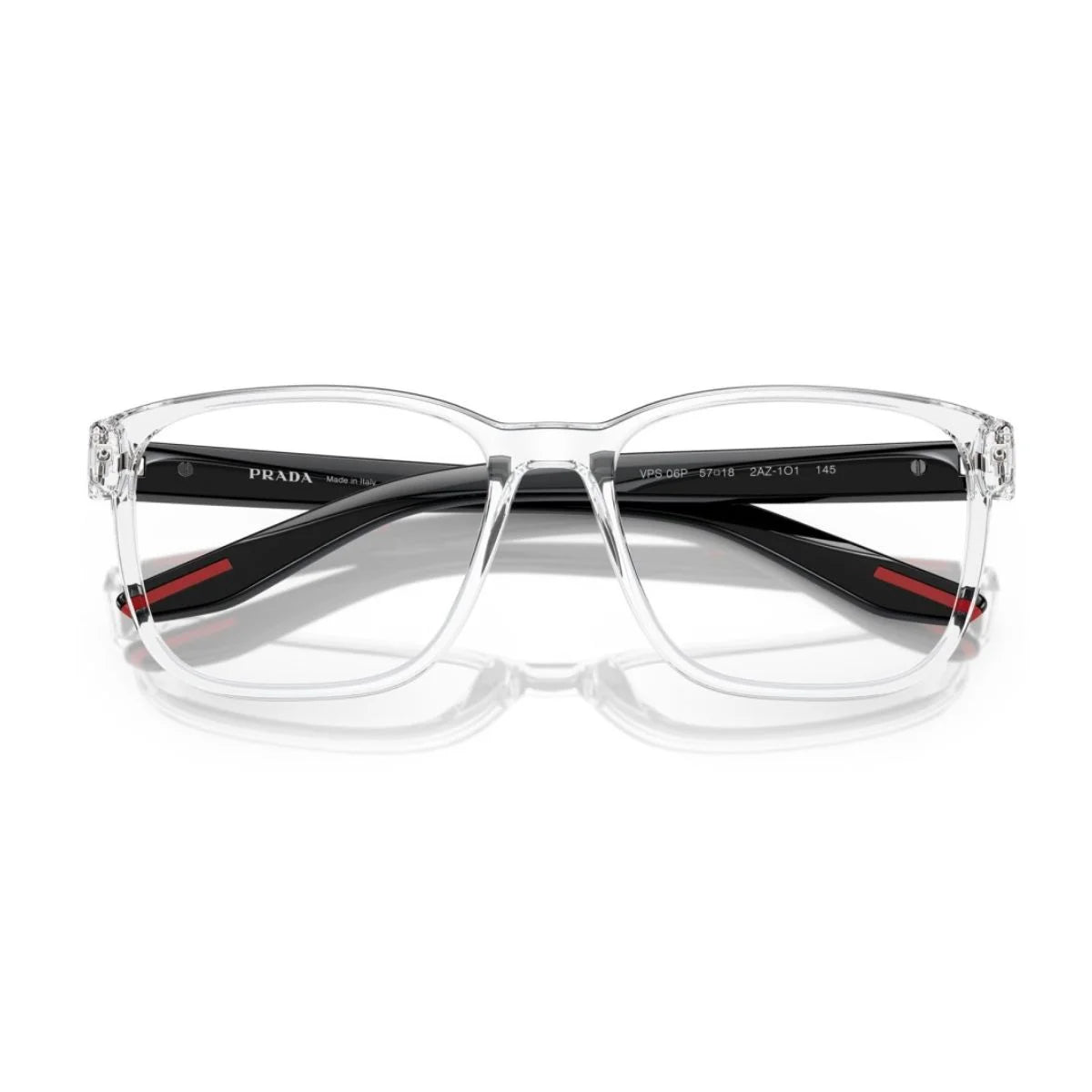 Transparent Prada VPS 06P 2AZ-1O1 prescription frames in square shape