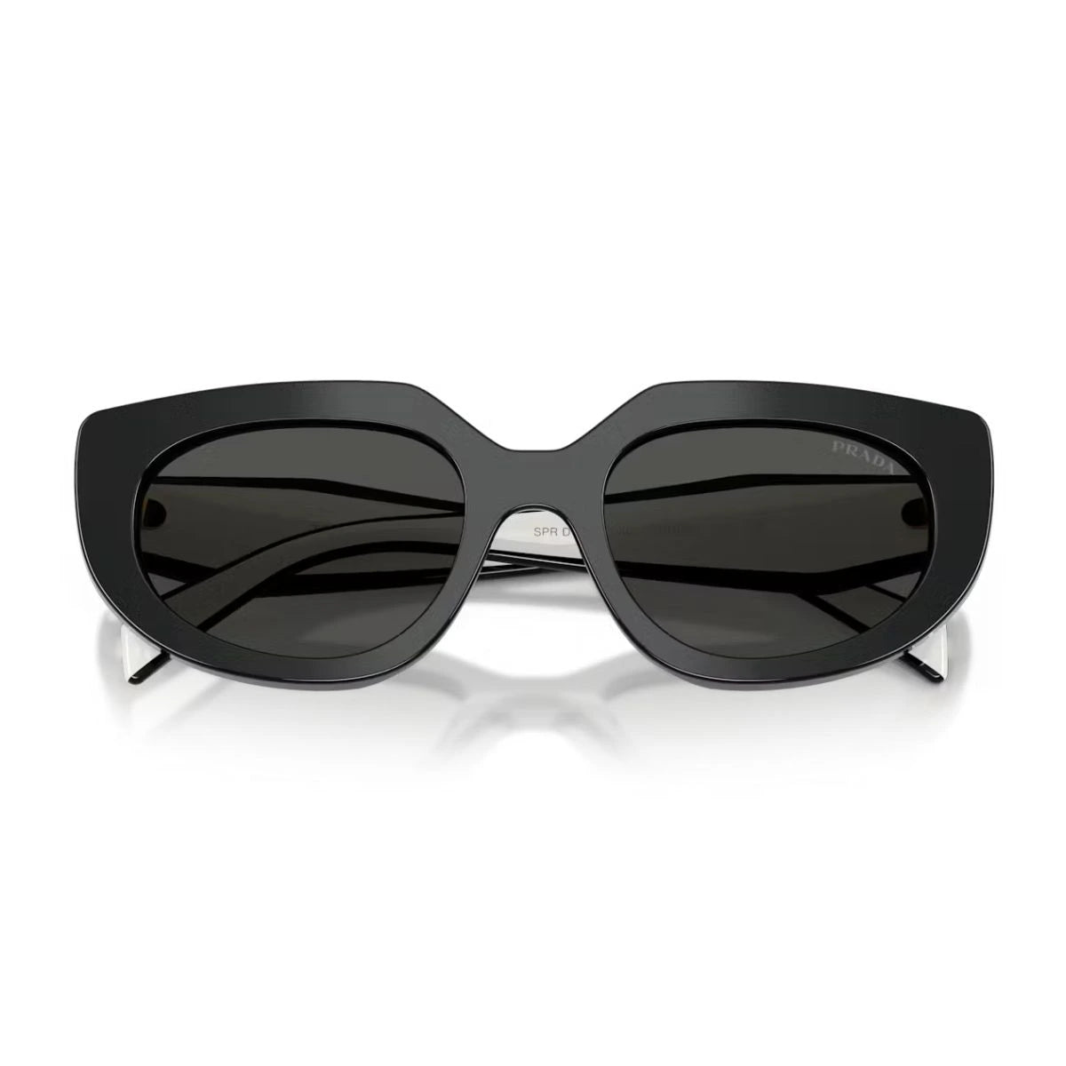 Prada SPR D02 20G-08Z side view elegant black sunglasses for women at Optorium