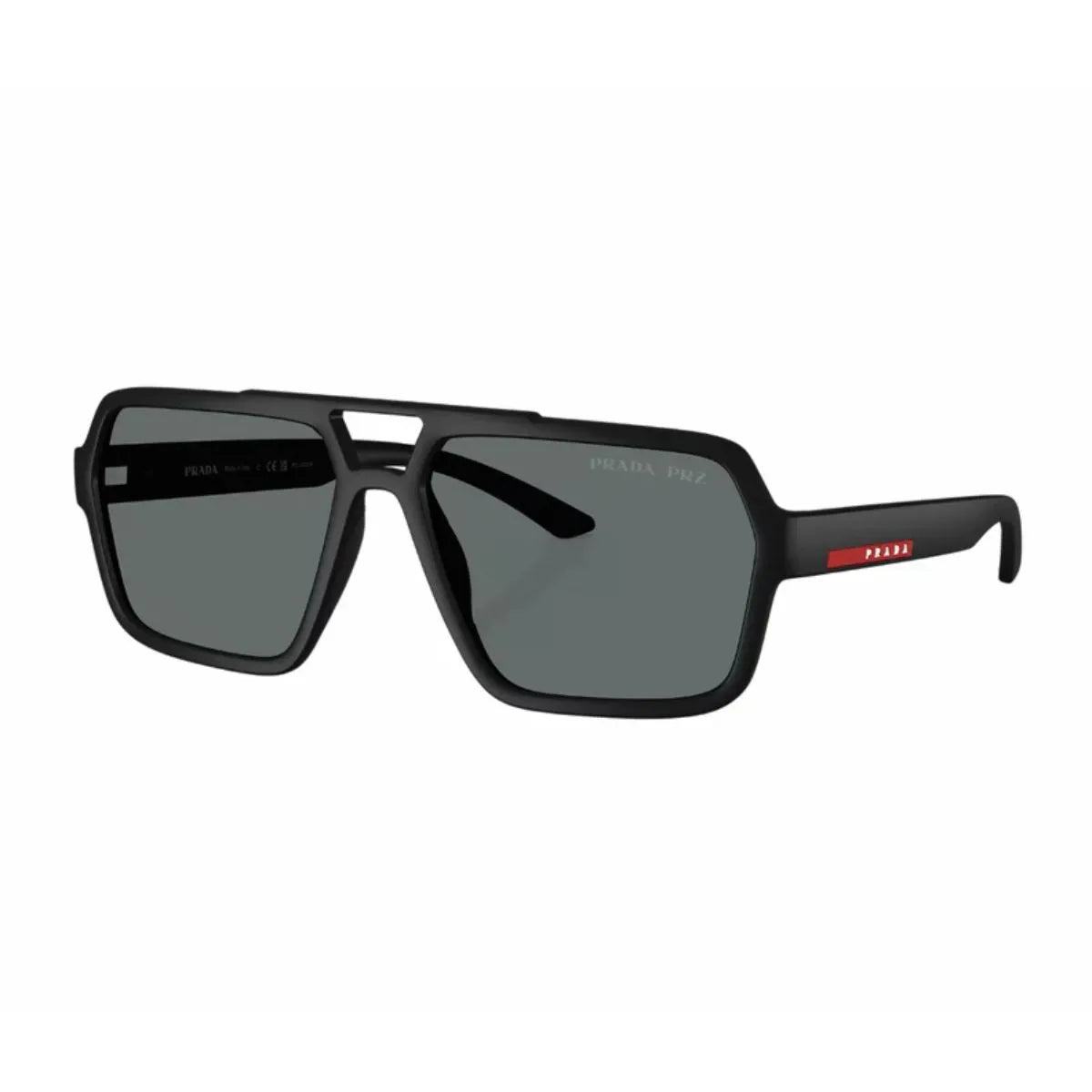 Stylish Prada Linea Rossa men sunglasses SPS A06 DG0-02G full frame black design at Optorium