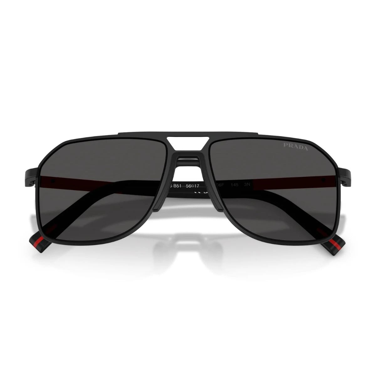 Prada dark grey shades black frame SPS B51 1BO-06F premium mens eyewear