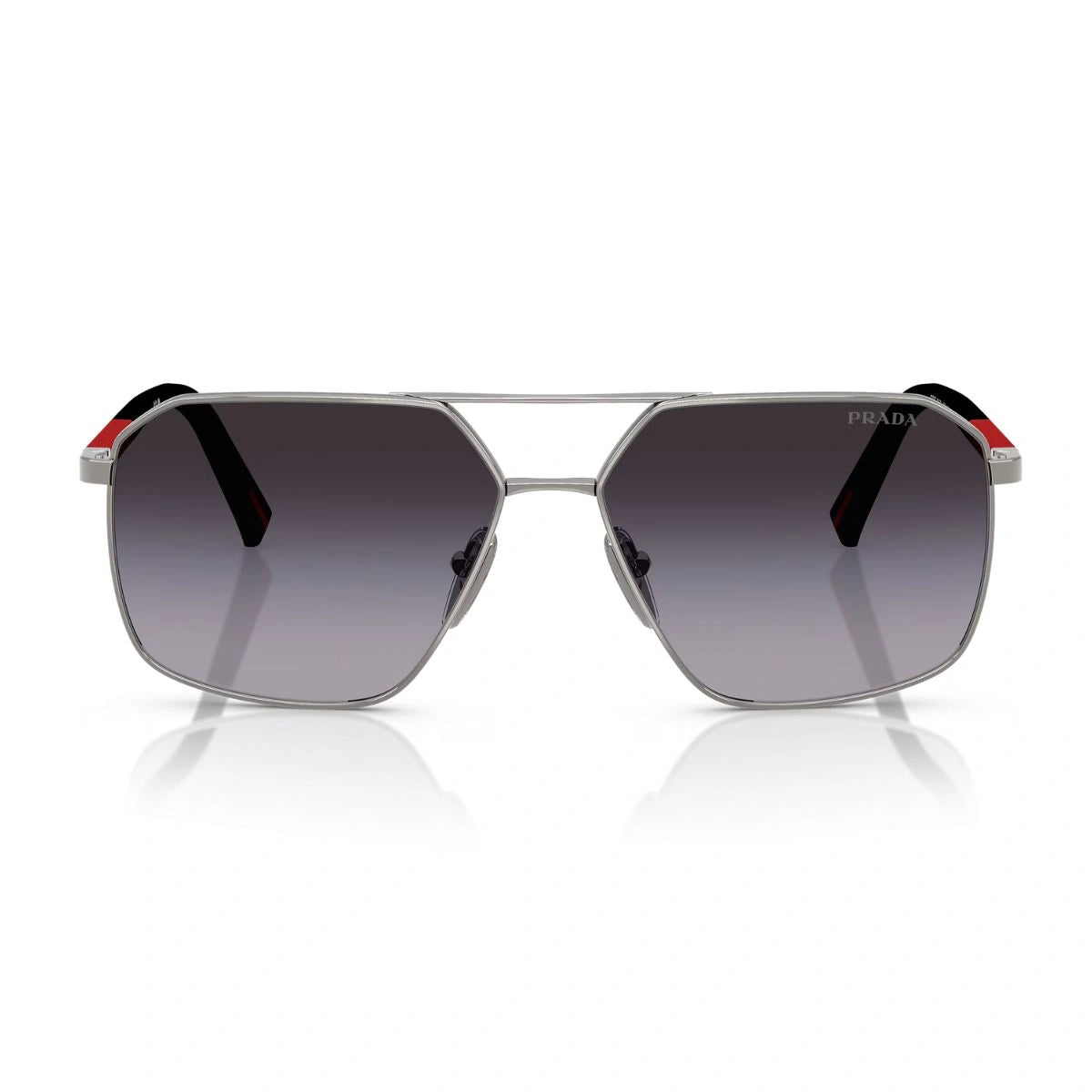 Prada SPS A50 luxury men's gunmetal aviator sunglasses with grey gradient designer lenses
