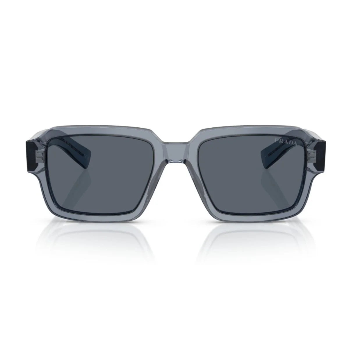 Prada SPR 02Z 17T-07T men's sunglasses in transparent ocean-blue acetate frame