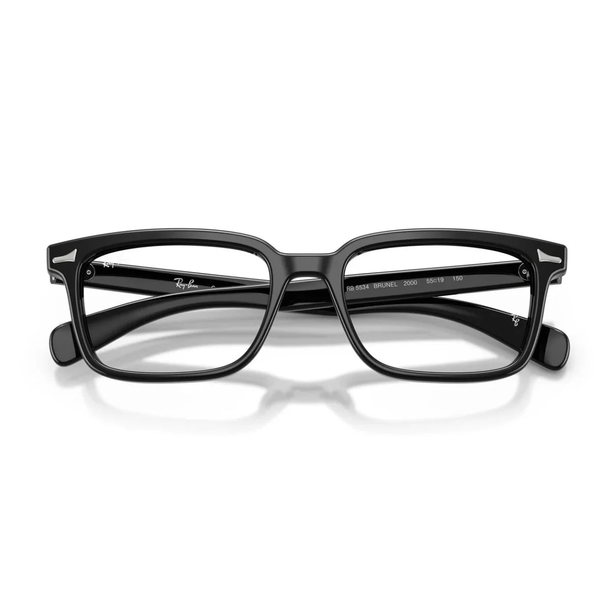. Polished black acetate Ray-Ban Brunel prescription frames RB5534