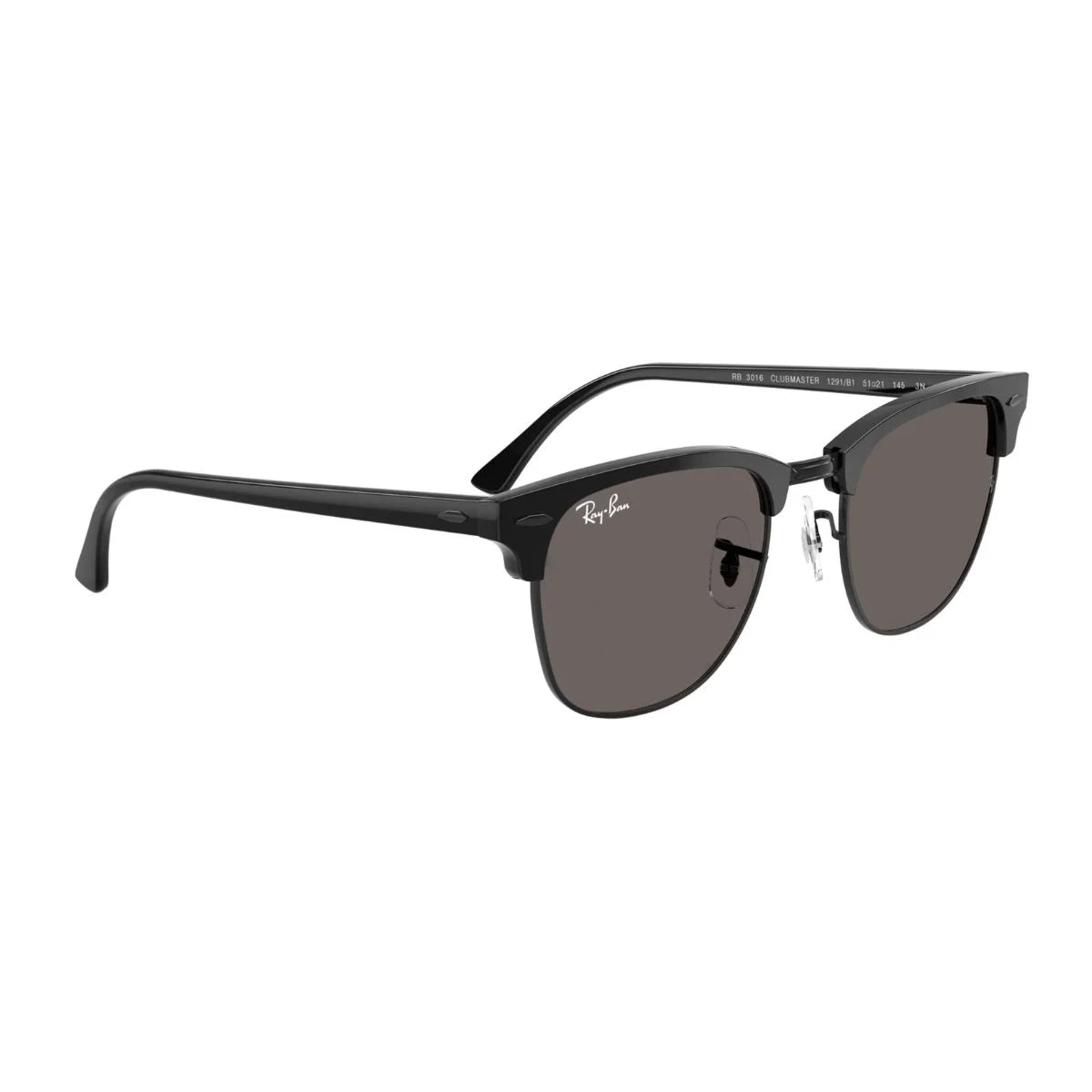 Buy RayBan Clubmaster black frame sunglasses with dark grey UV-protection lenses
