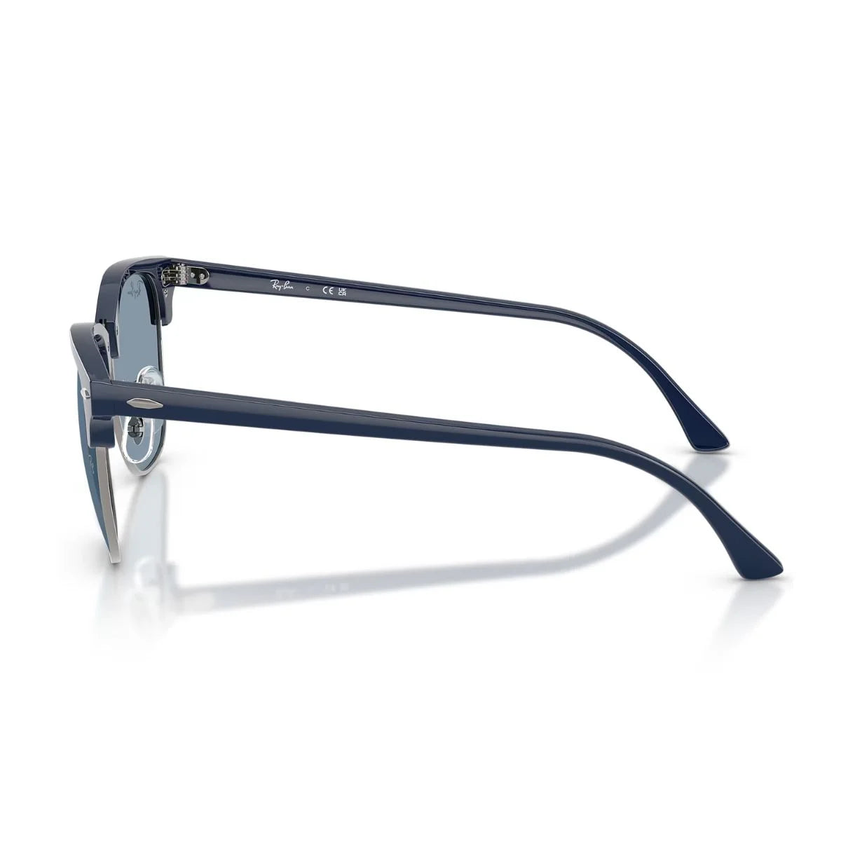 Ray-Ban Clubmaster square sunglasses featuring matte blue acetate frame