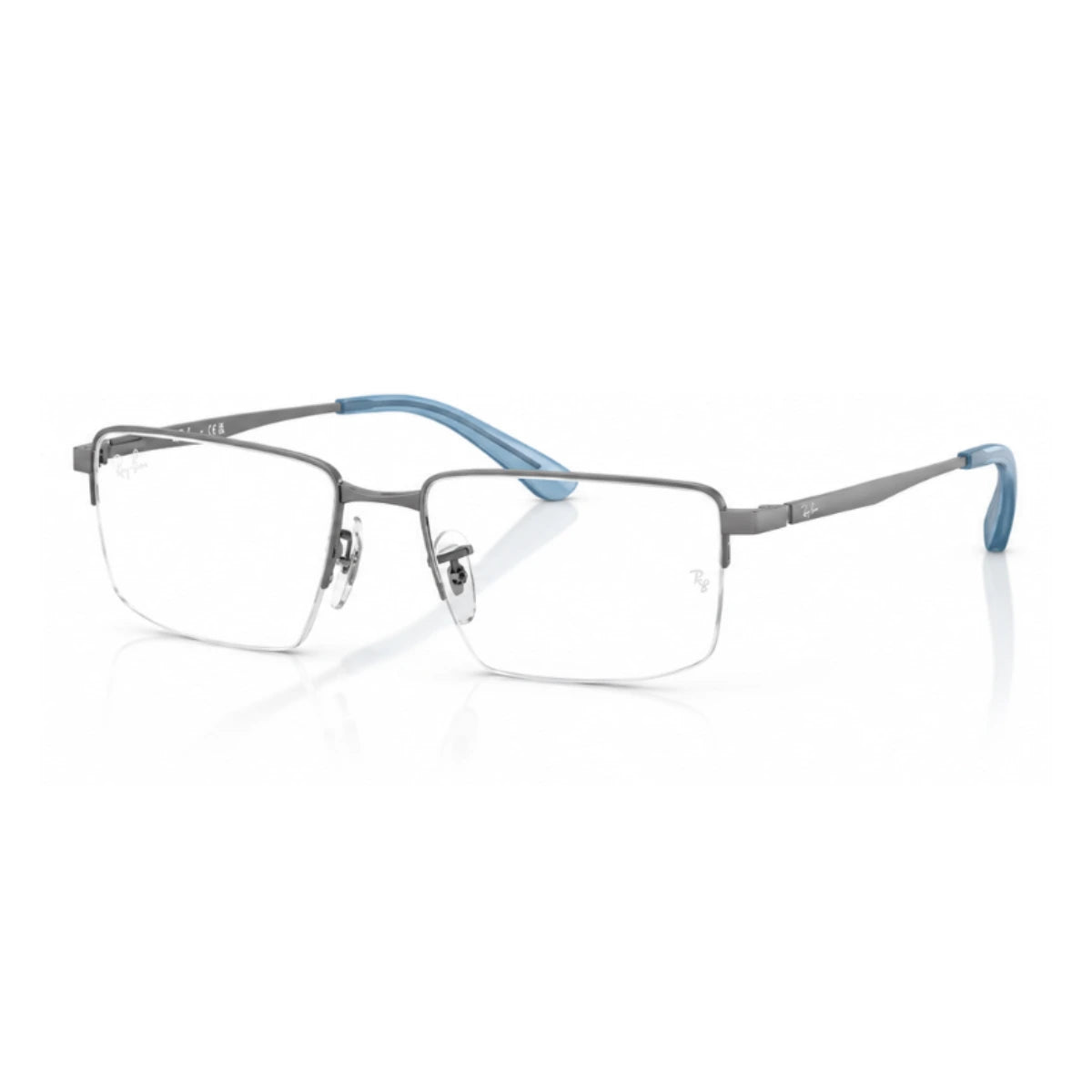 Authentic Ray-Ban metal half rim eyeglasses with attractive blue temple tips RB 6561I 2502 at Optorium India