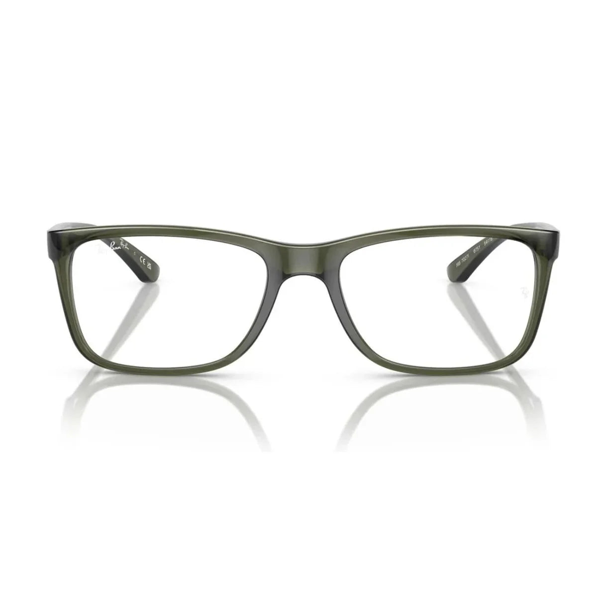 Ray-Ban RB7027I 6751 transparent olive-green square optical frames