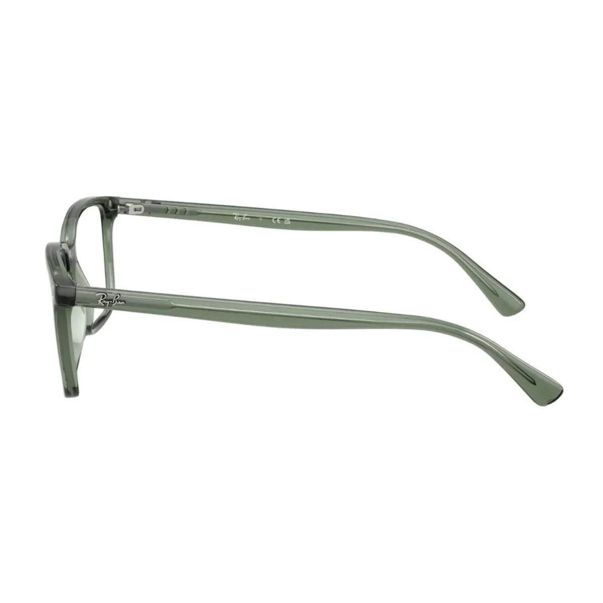 Featuring Ray-Ban RB7249I 6751 square eyeglasses with green temples