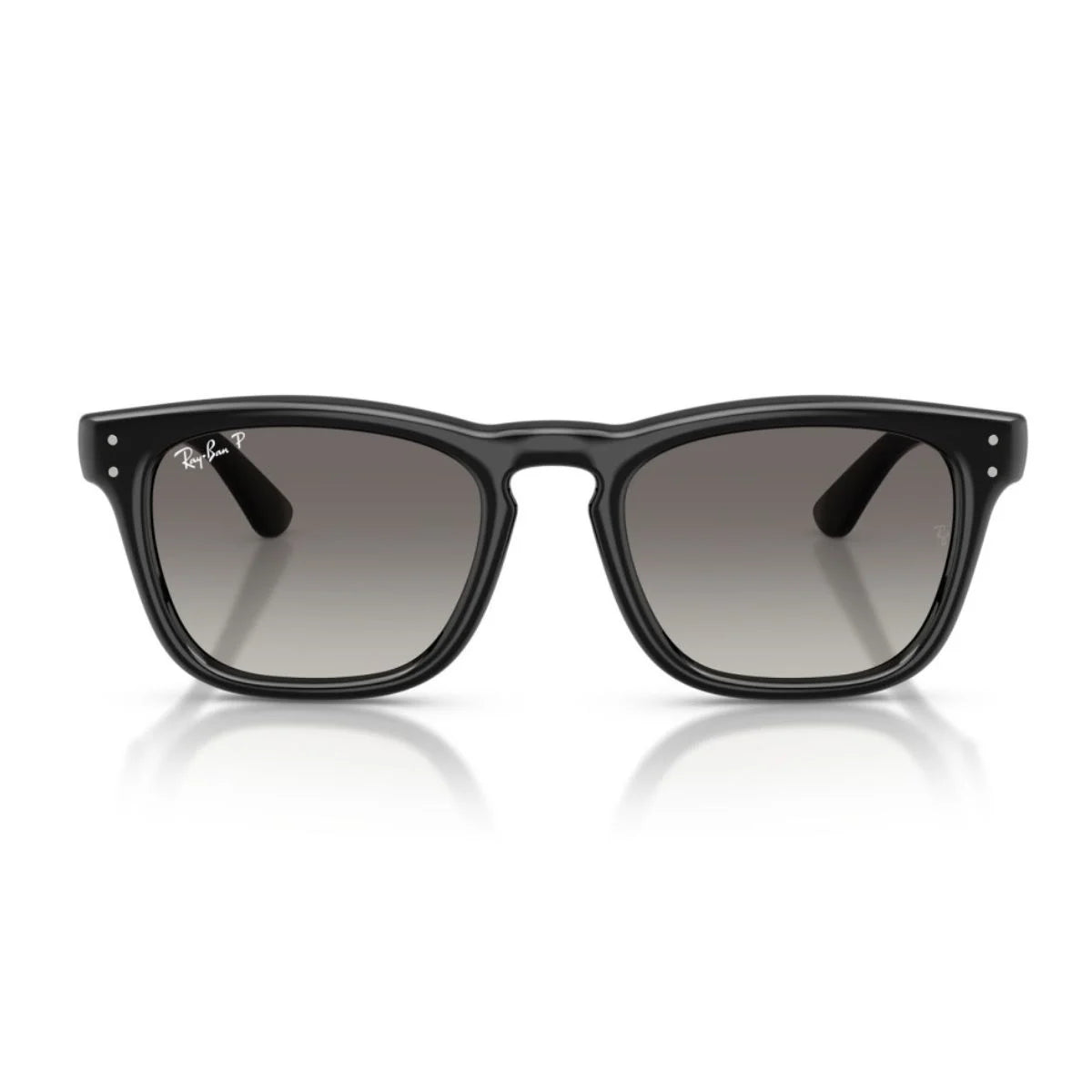 Ray-Ban RB2238 901/T3 black square sunglasses with grey gradient lenses