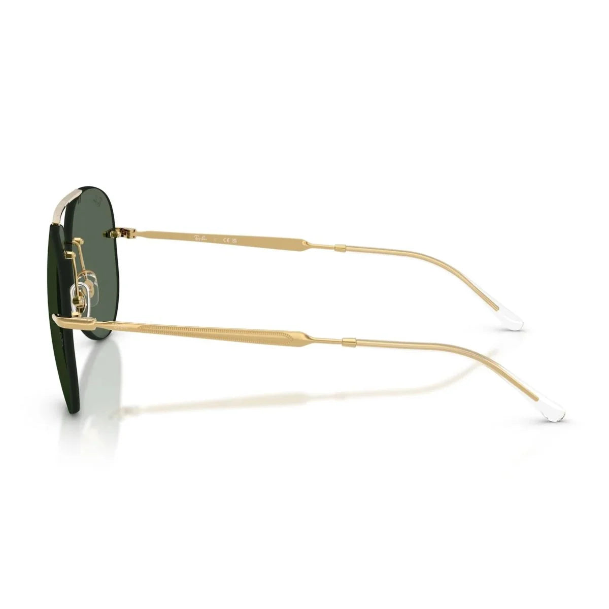 Premium Ray-Ban RB3791 001/71 rimless pilot sunglasses with green UV lenses