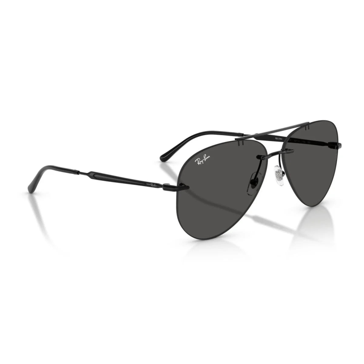 Iconic Ray-Ban RB3791 002/87 black rimless sunglasses for men and women