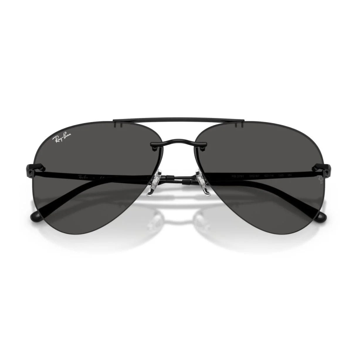 Ray-Ban RB3791 002/87 sunglasses with double bridge and black metal frame