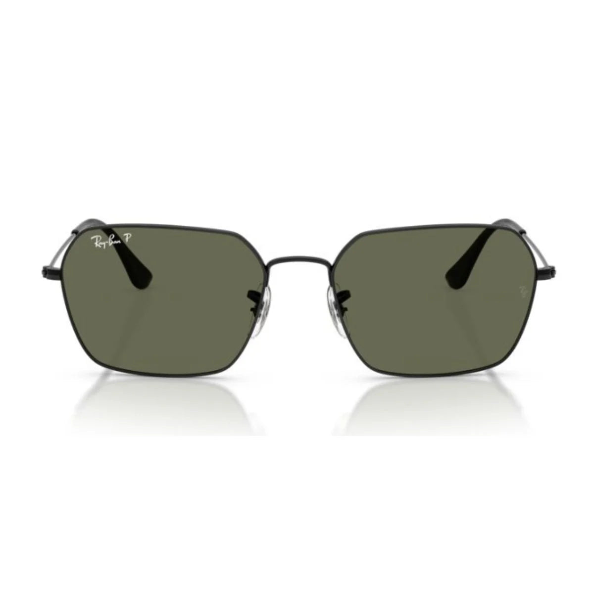 Ray-Ban RB3800I 002/58 square sunglasses with green polarized lenses