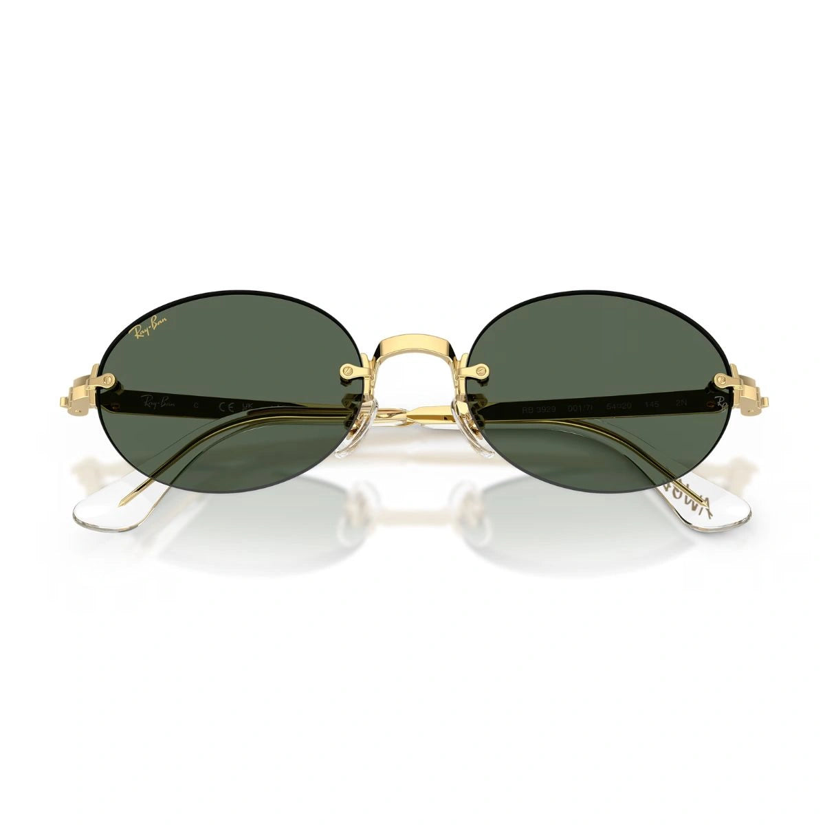 Ray-Ban RB3929 001/71 Trendy Oval Shades with Arista Gold Metal Frame