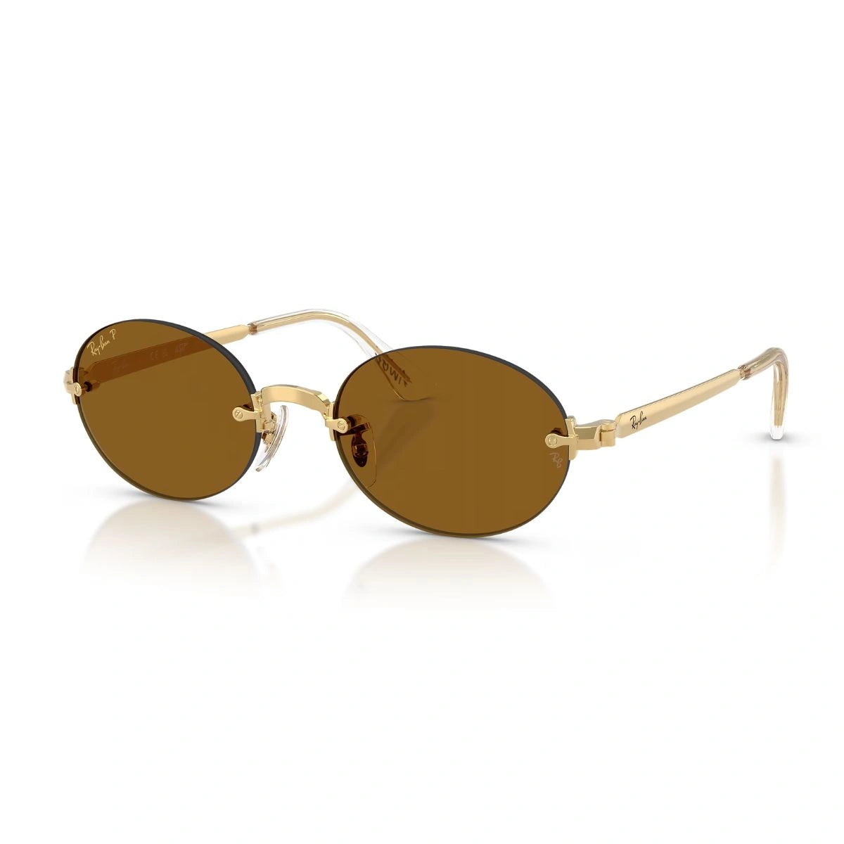 Luxury Ray-Ban RB3929 001/83 Gold Rimless Sunglasses with Brown UV Lenses
