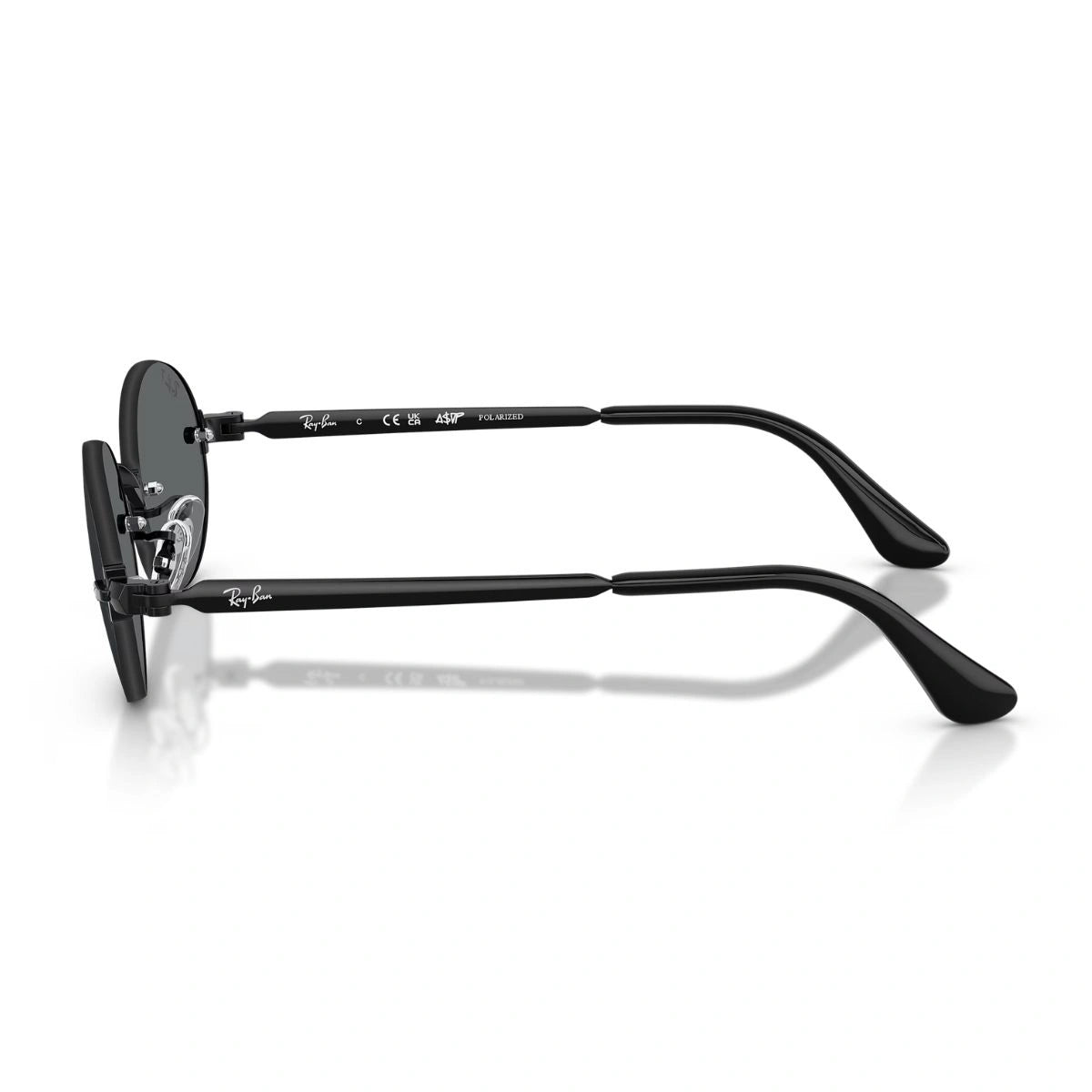Ray-Ban oval sunglasses with dark grey polarized lenses
