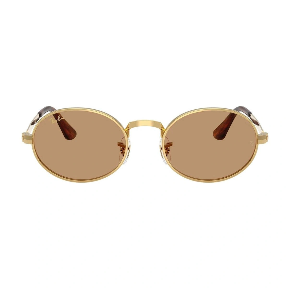 RayBan RB3931 gold oval sunglasses with brown UV-protection lenses for unisex