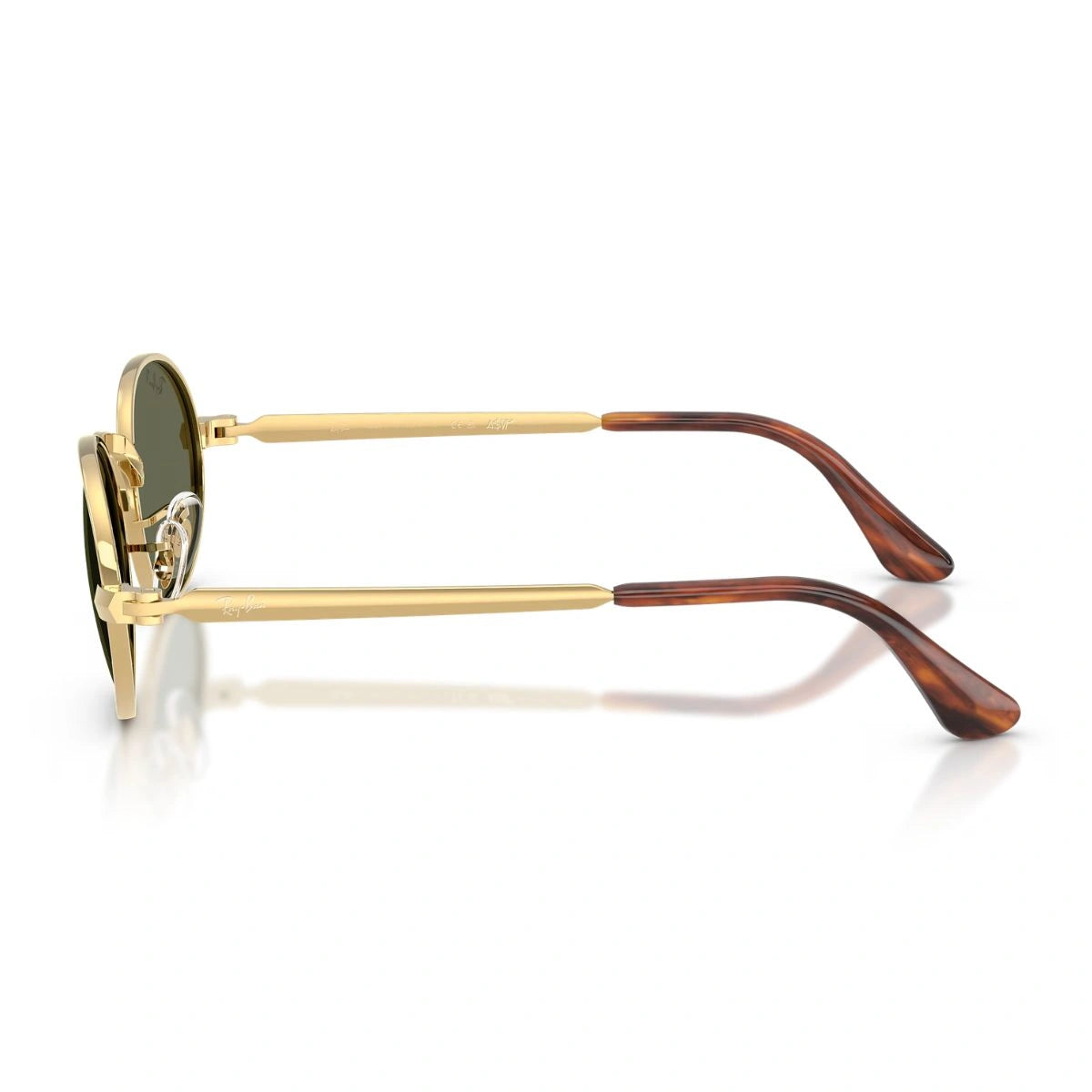 Premium Ray-Ban RB3931 unisex gold metal sunglasses with green UV lenses