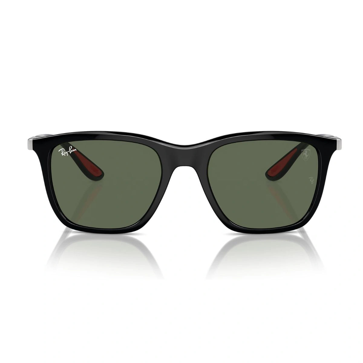 Ray-Ban RB4433M Scuderia Ferrari square sunglasses with premium green lenses