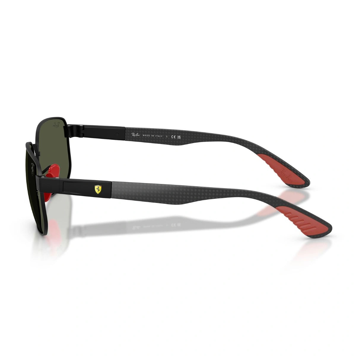 Premium Ferrari Collection sunglasses with green lenses and metal frame