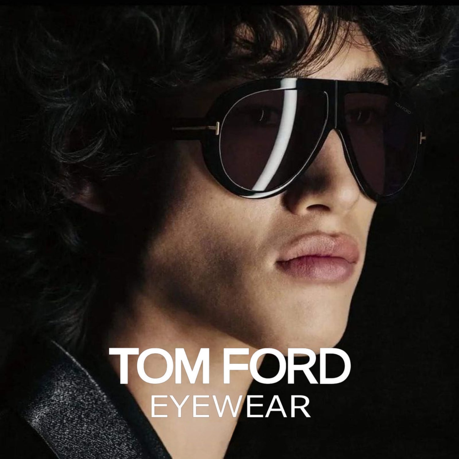 "A stylish image showcasing the Tom Ford Eyewear Spring/Summer 2024collection, featuring sunglasses and opticals for both men and women."