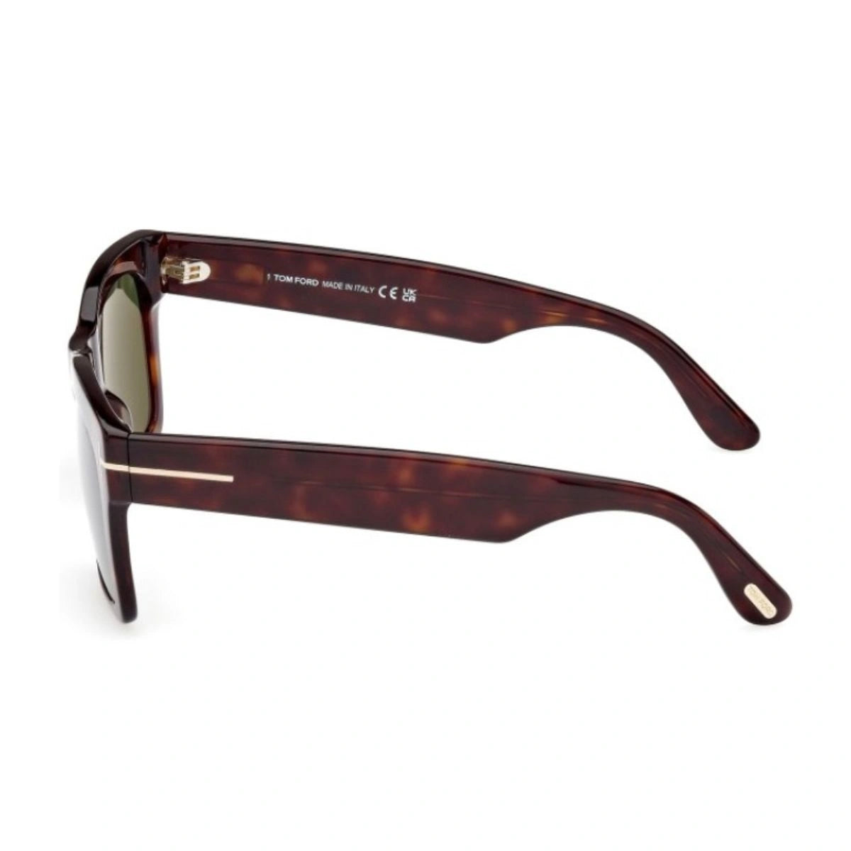 Luxury Tom Ford unisex Havana sunglasses with UV protection green lenses