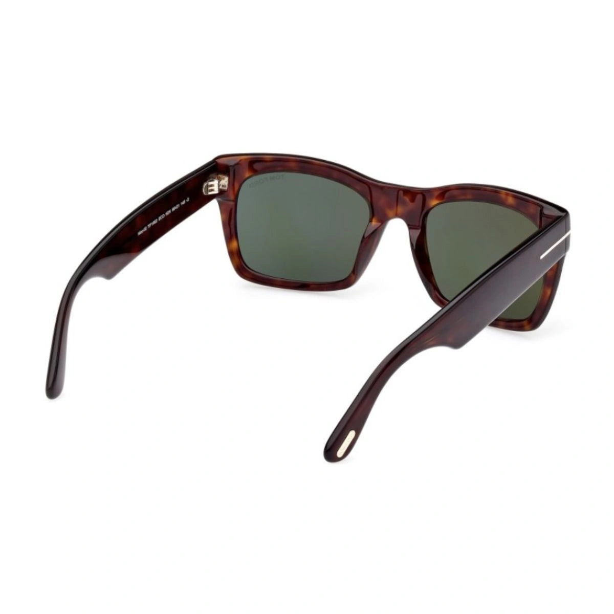 Stylish Tom Ford Havana square sunglasses with signature T temple detail