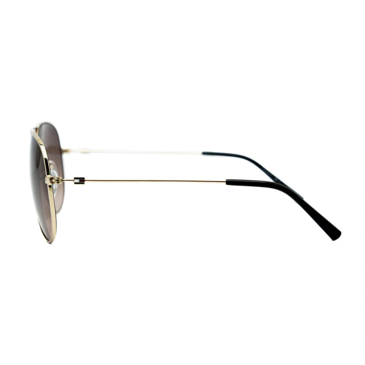Premium Tommy Hilfiger TH1602 C2 gold metal aviator sunglasses with brown lenses