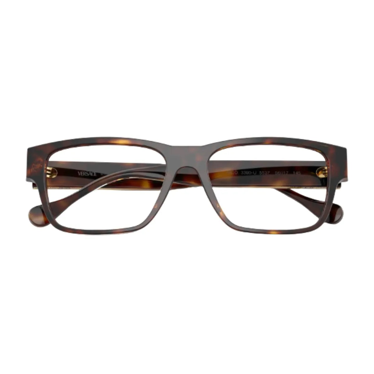 Luxury Versace rectangle optical frame with Medusa logo temples 3390-U 5537 at Optorium