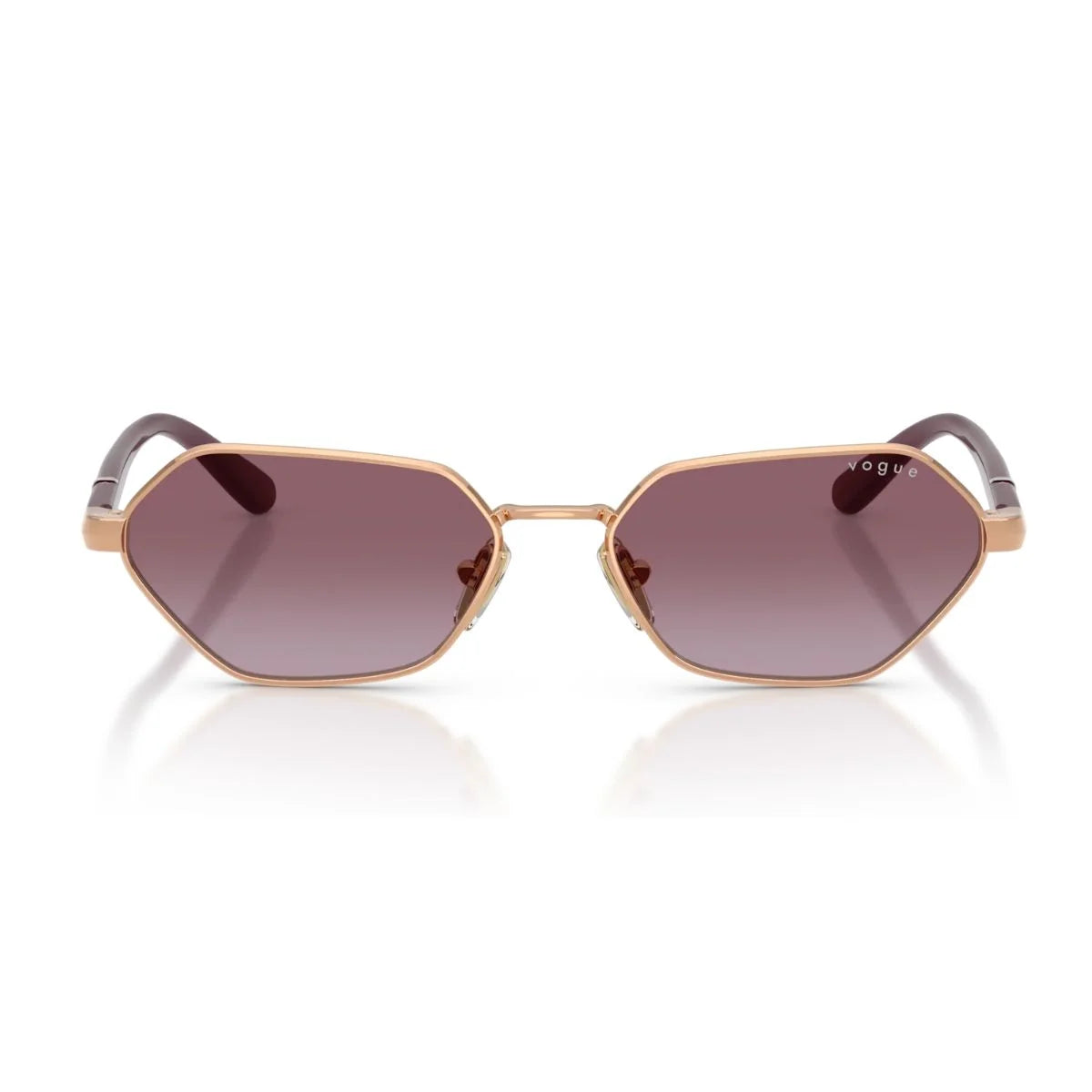Vogue VO4349S 51528H rose gold butterfly sunglasses with violet lenses