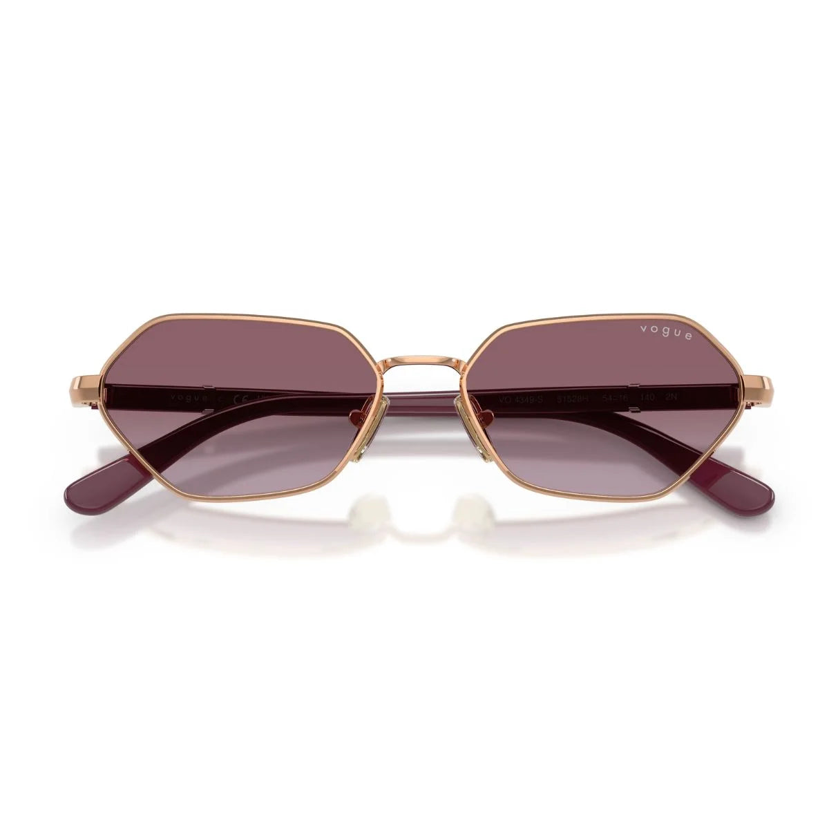 Vogue VO4349S rose gold metal sunglasses with adjustable nose pads