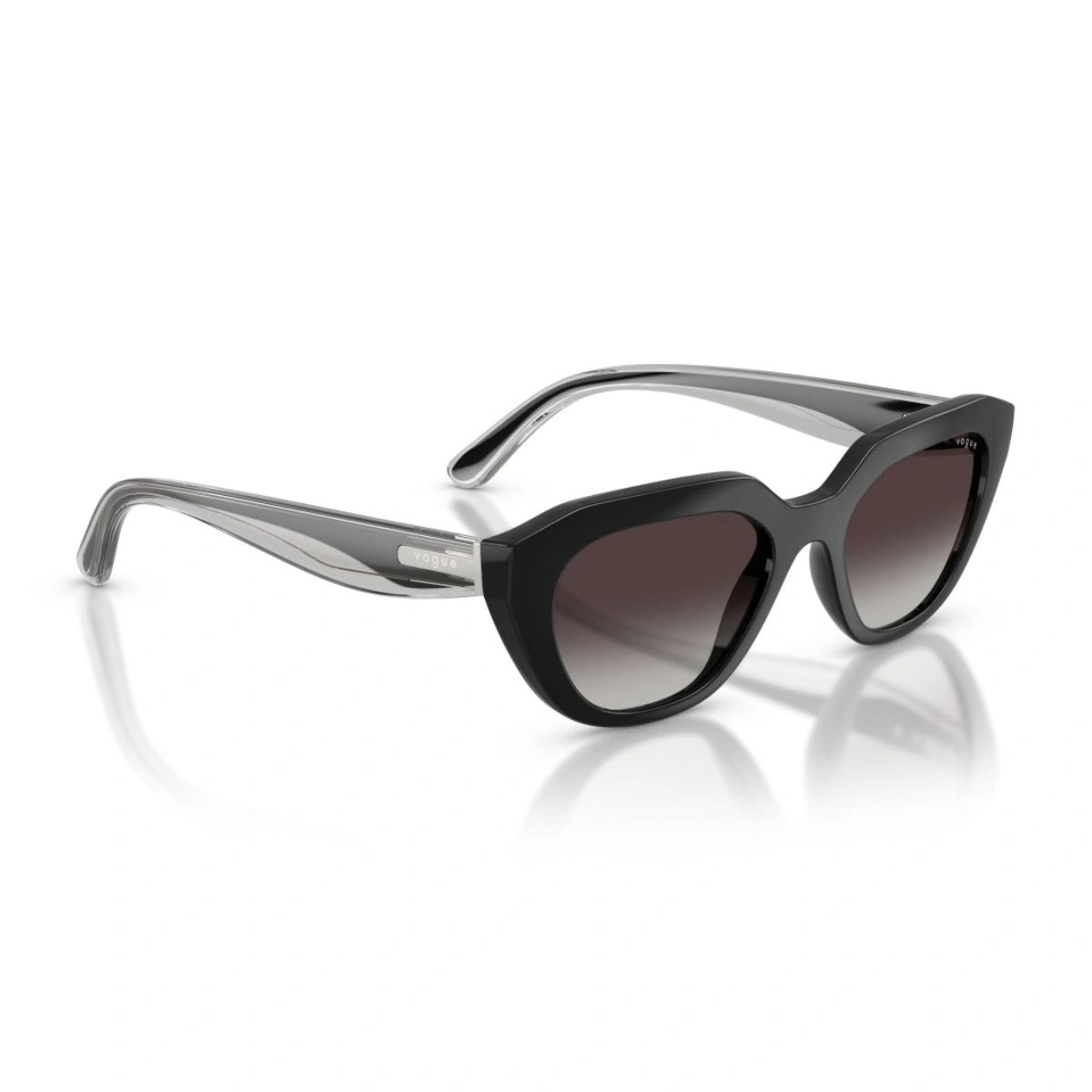 Shop Vogue VO5711-S black full rim sunglasses with transparent temple design