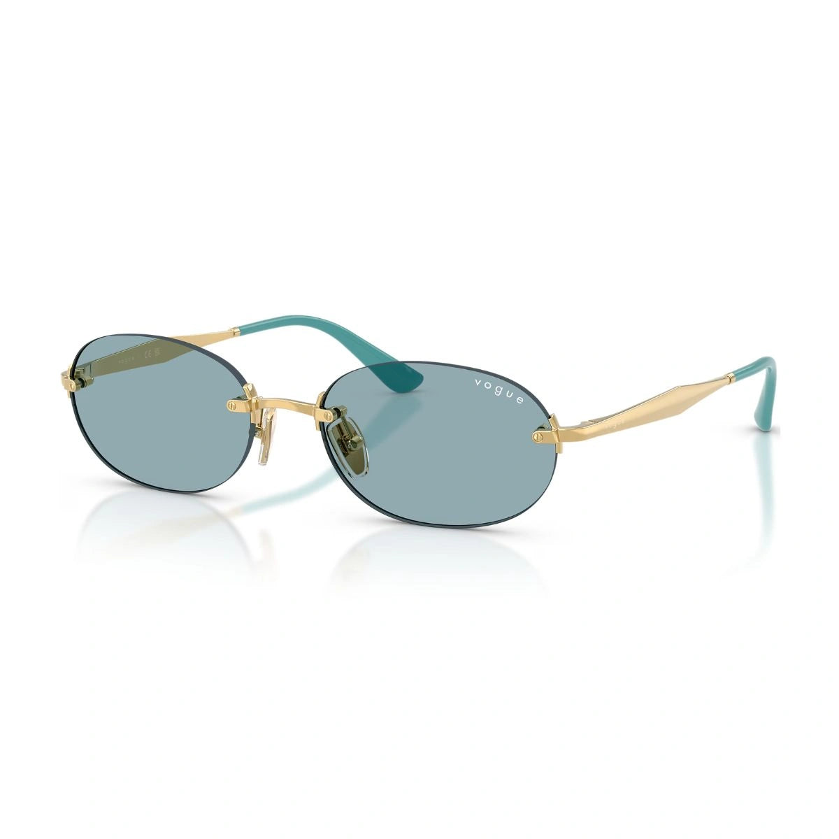 Women’s Vogue rimless shades with gold metal frame detail