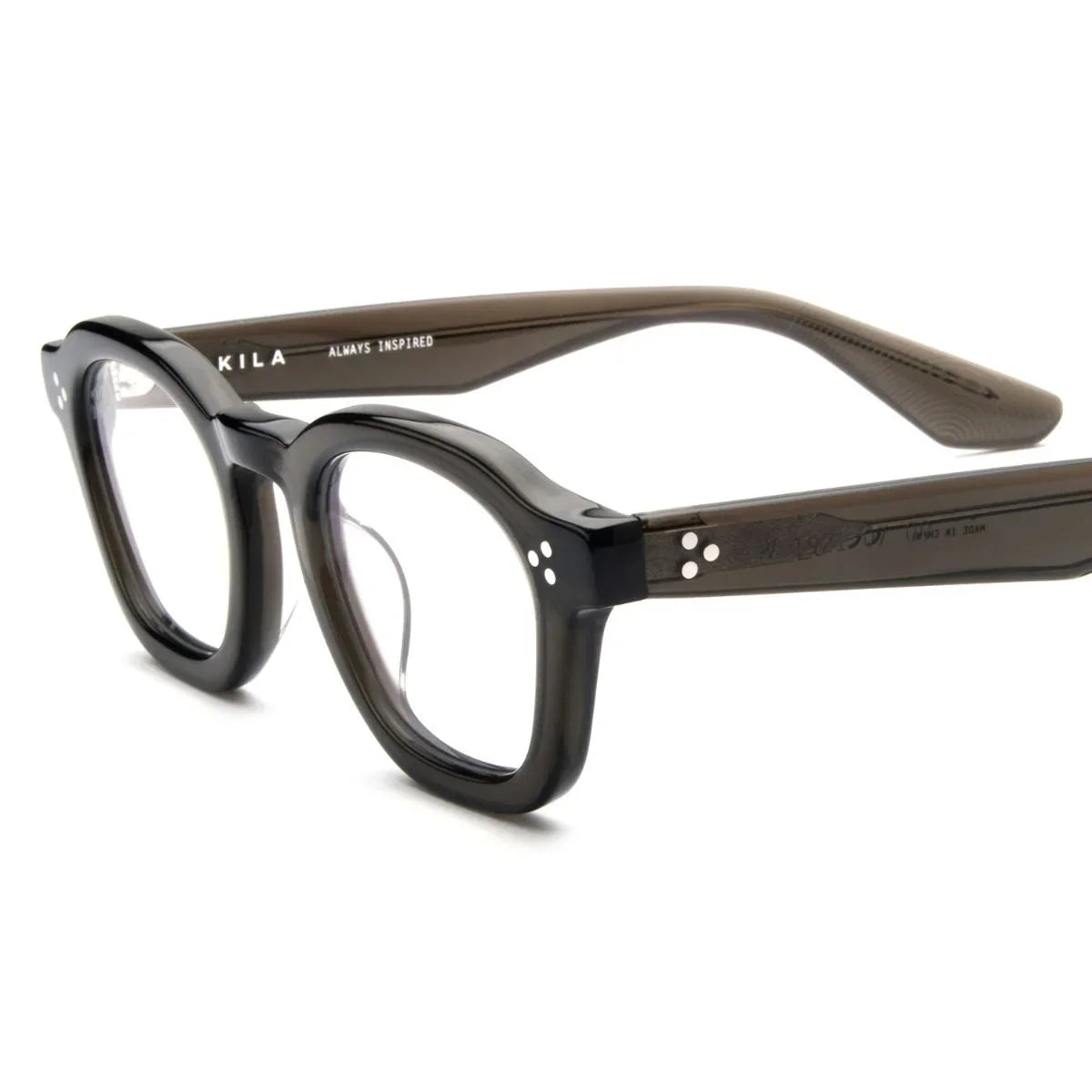 Akila Logos Frame 1921 07 09 square shape Akila eyeglasses in transparent dark grey, trendy Akila optical frame for men & women, high-quality Akila luxury eyeglasses and Akila premium optical eyewear optorium