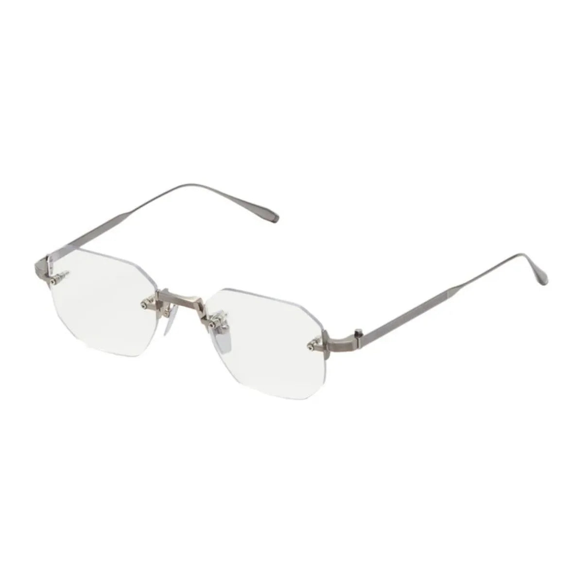 Akoni JUNO-ONE Frame AKX-308C SLV silver eyeglasses. Premium Akoni eyewear, stylish Akoni frames, and durable square shape optical glasses for men & women available at optorium.