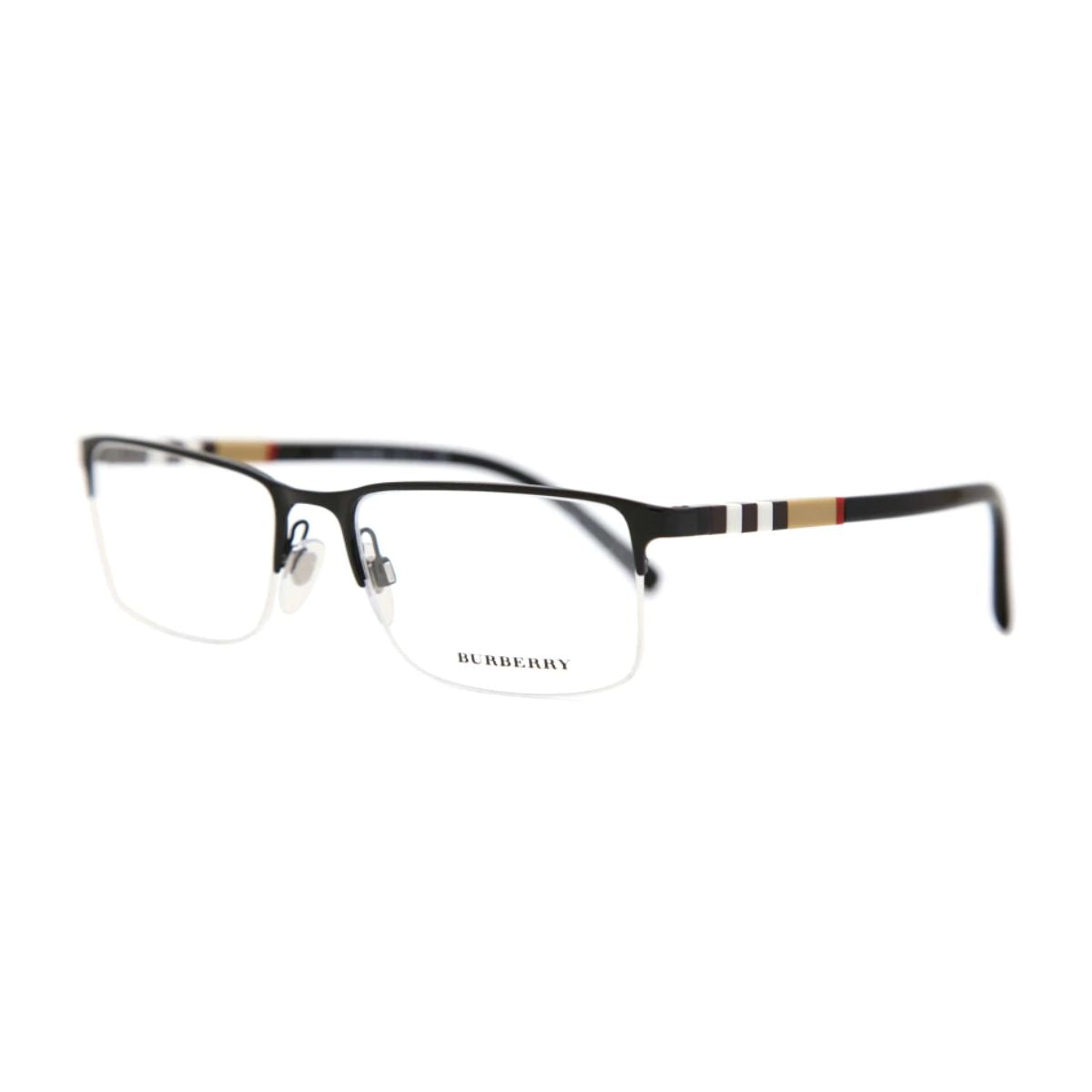 Luxury Burberry B1282 1001 black eyeglasses, sleek rectangular frame, perfect for everyday wear – buy online at Optorium.