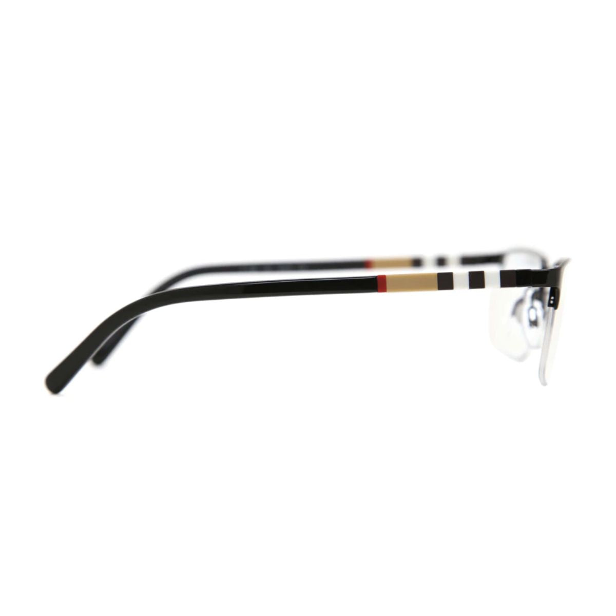 Burberry B1282 1001 stylish lightweight optical frames, black rectangle design for men and women – available online at Optorium.