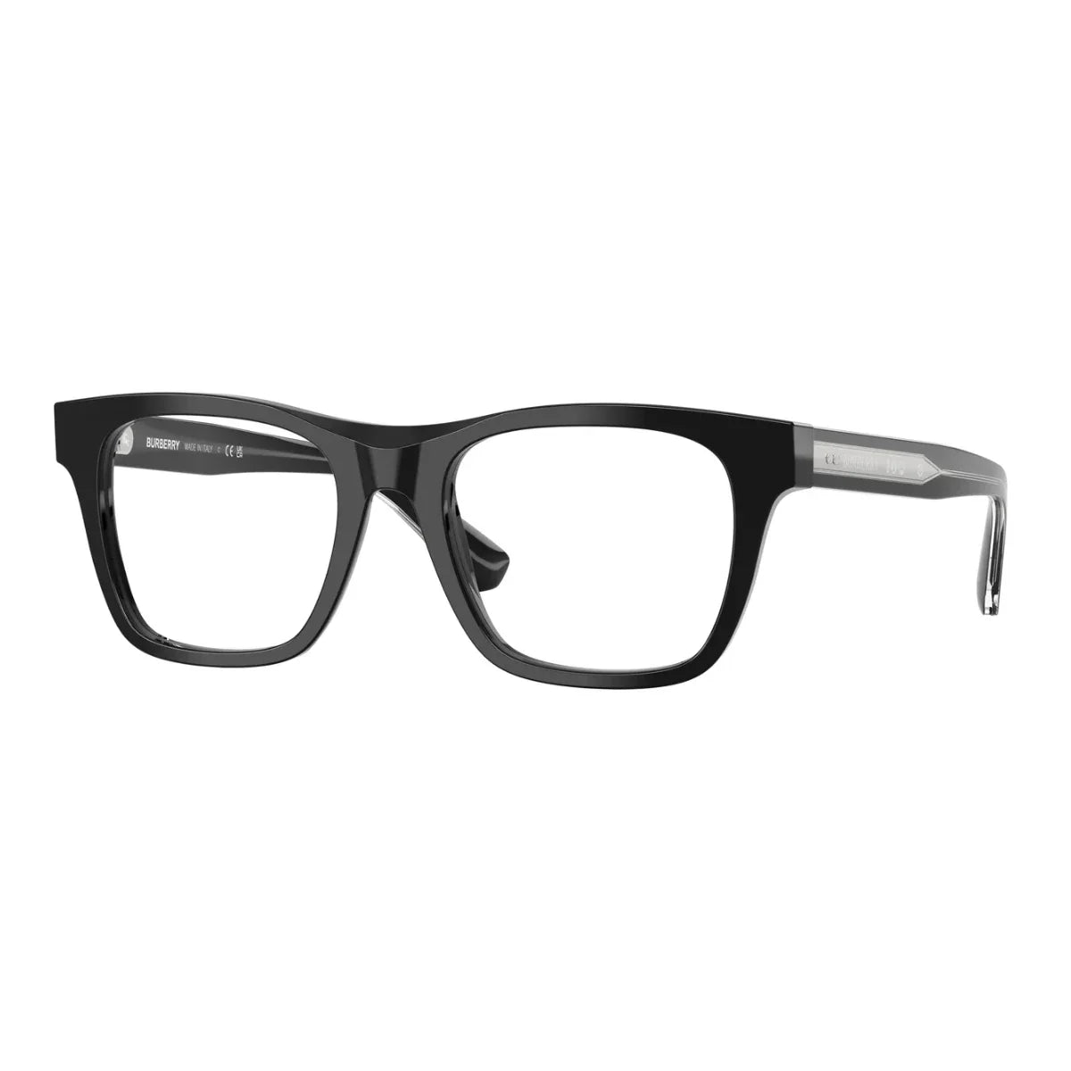 Classic Burberry men’s eyewear Frame B 2445 4206 featuring a black color square shape. Trendy Burberry glasses for men, premium Burberry optical glasses for daily style at Optorium.