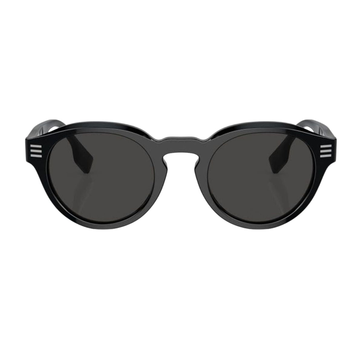 Premium black Burberry sunglasses with a stylish round shape, designed for unisex fashion. Ideal for men & women, offering UV protection and a luxury finish. Shop online at Optorium.