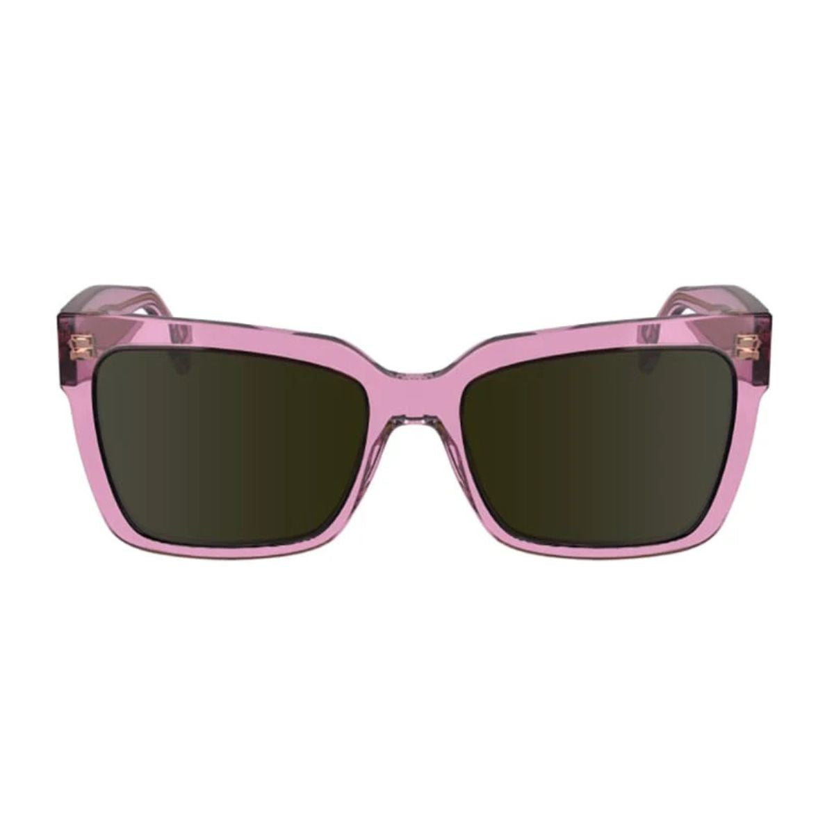 Calvin Klein Jeans 24606S 661 sunglasses for women, pink to khaki square frame. Available online at Optorium.
