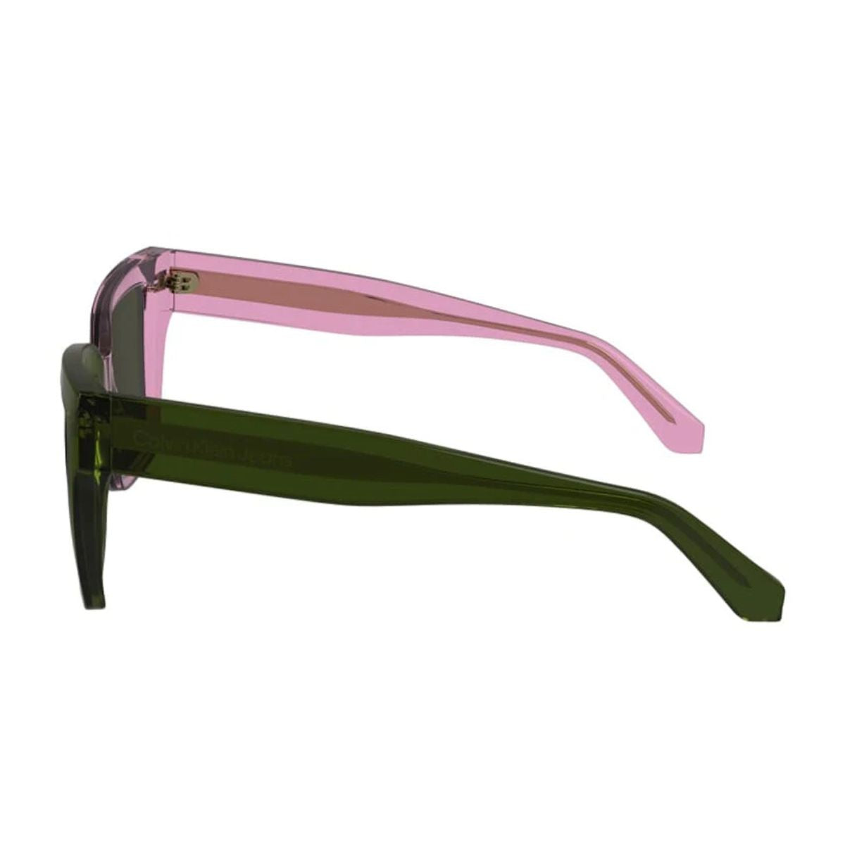 Calvin Klein Jeans 24606S 661 UV protection sunglasses, square pink-to-khaki frame for women. Available at Optorium.
